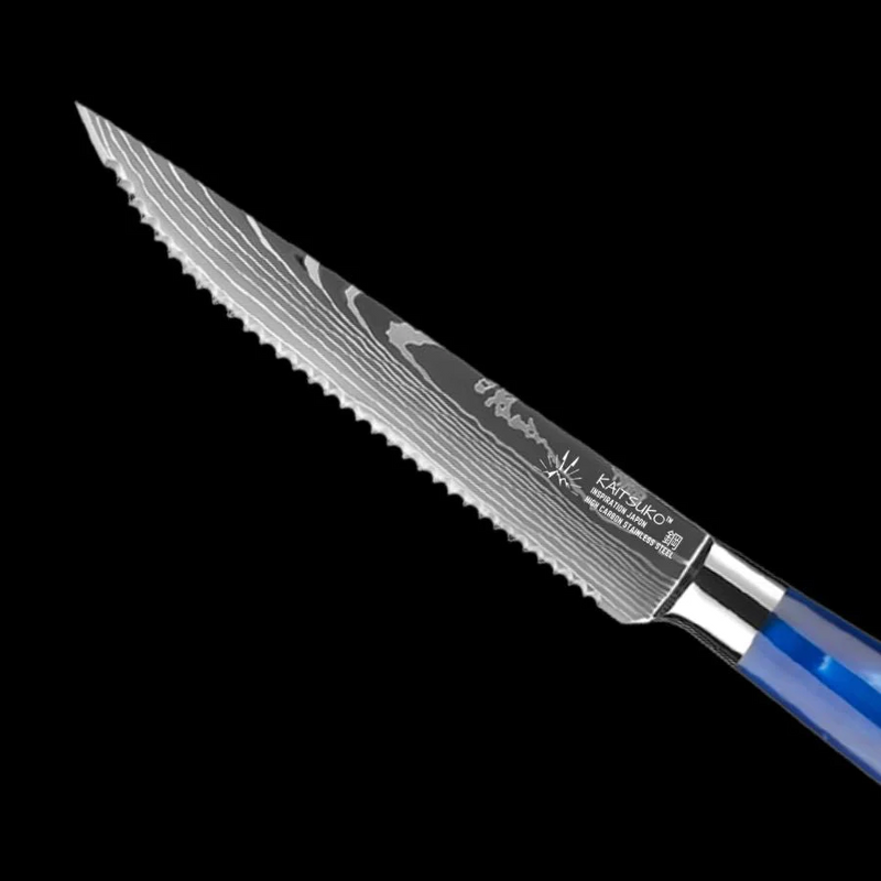 Stall kottkniv med 6 japanska bordknivar